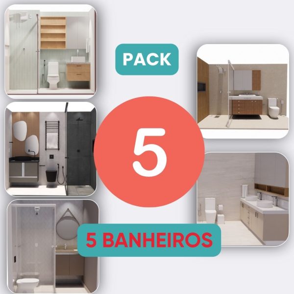 pack 5 projetos de banheiro lista de materiais + planos de corte de marcenaria