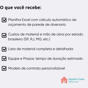 planilha de orçamento de alvenaria