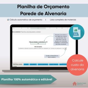 planilha de orçamento de alvenaria