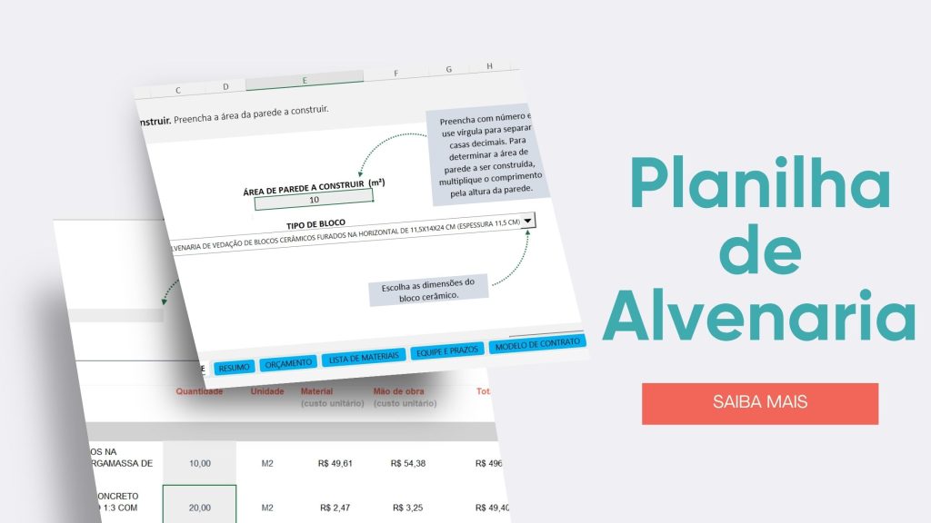 planilha de alvenaria orçamento