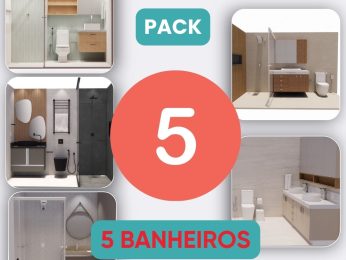 pack 5 projetos de banheiro lista de materiais + planos de corte de marcenaria
