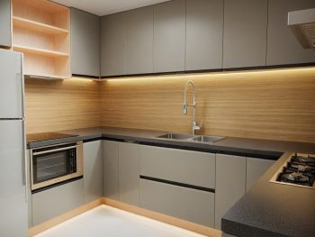 cozinha escura em u